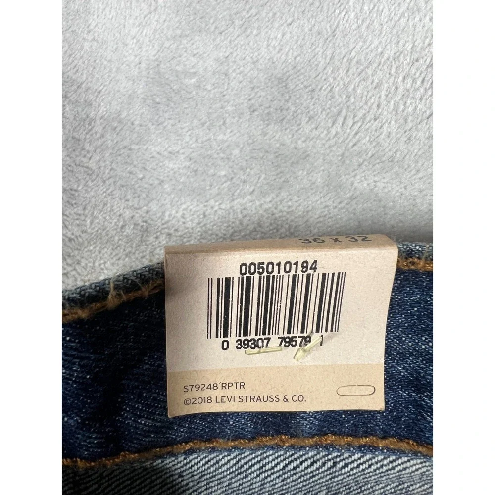 NWT Levis 501 Original Button Fly Jeans 36x32 Dark Wash Style Classic Straight